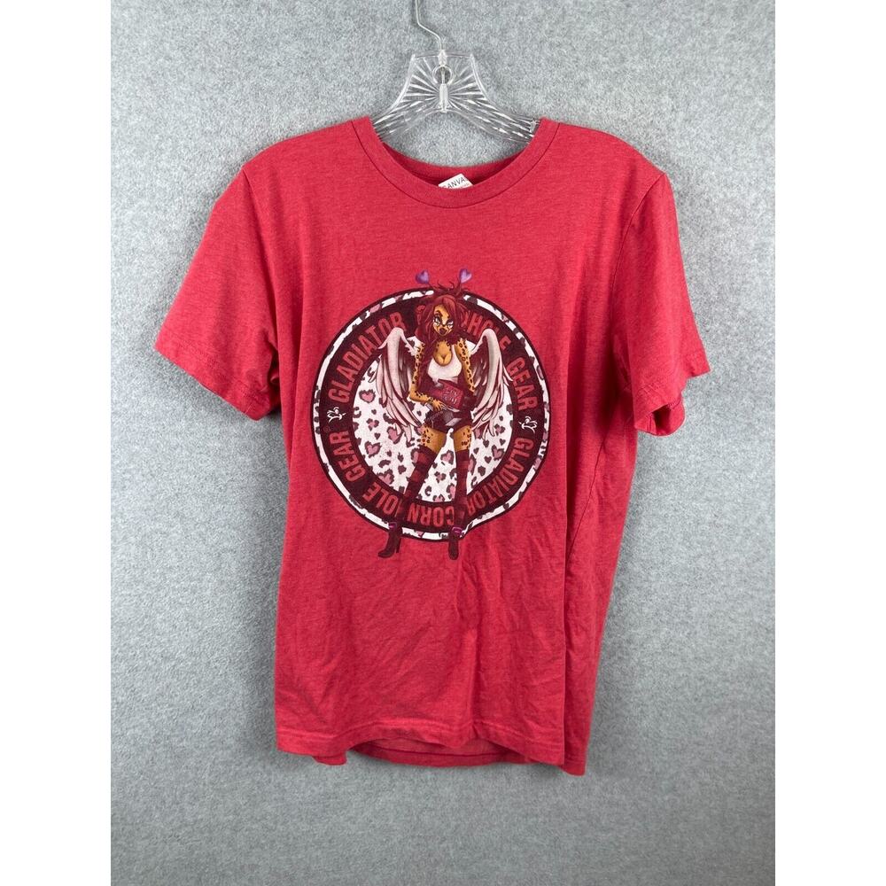 Gladiator Cornhole Gear Shirt Women's M Red Short Sleeve Tee Angel Logo Girl